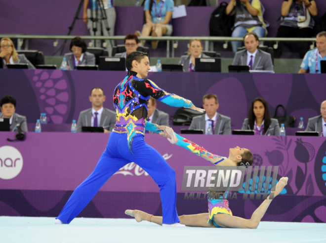 İlk Avropa Oyunları çərçivəsində gimnastika üzrə yarışların növbəti mərhələsi davam edir. Bakı, Azərbaycan, 17 iyun 2015